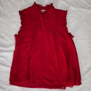 Naked Zebra Vibrant Red Ruffle Blouse